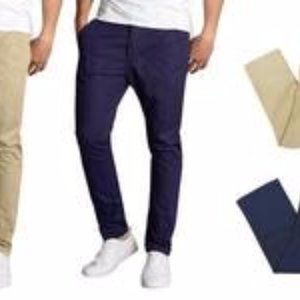 Harvic Men's Stretch Chino Pants - Navy 34 Waist 32 length